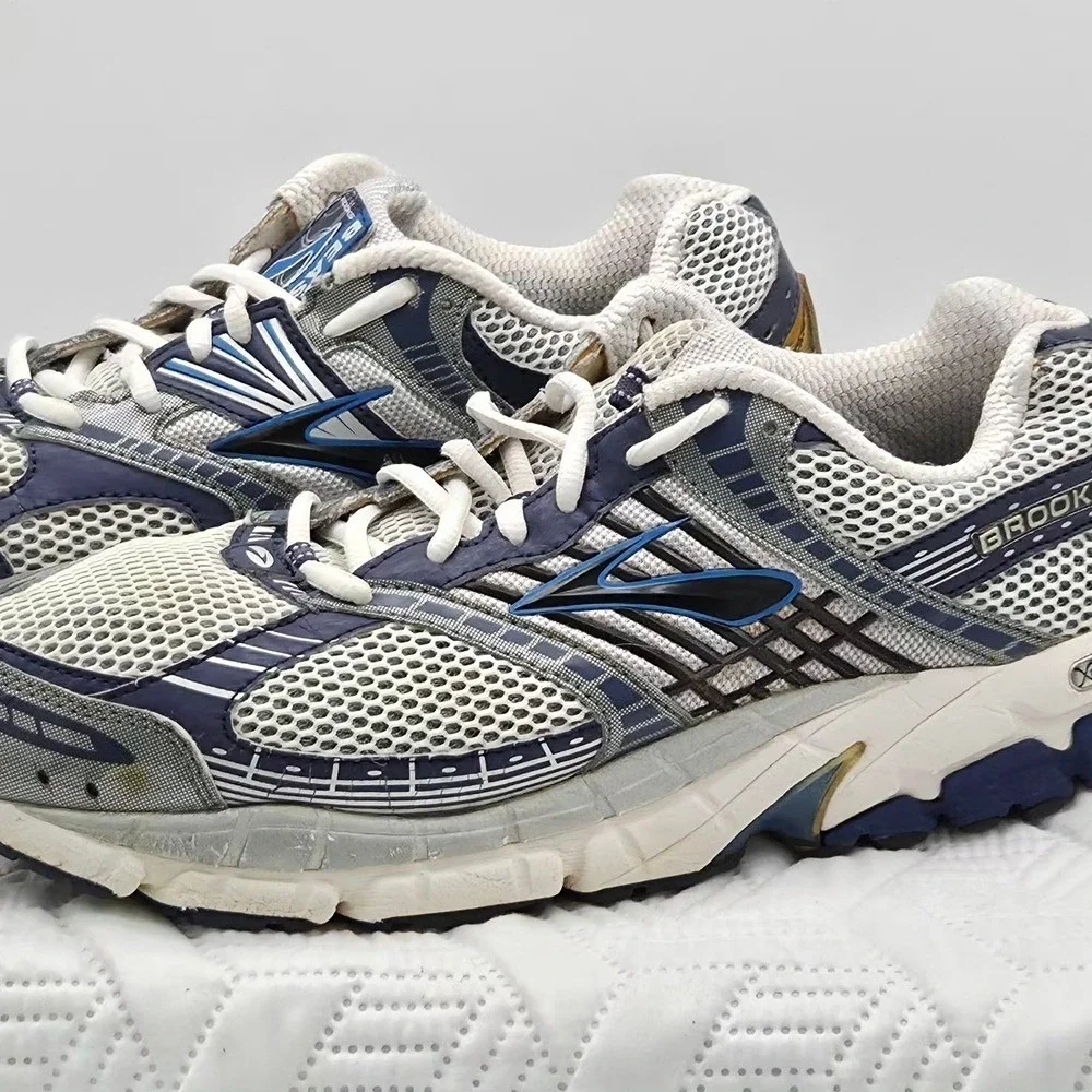 Brooks Shoes Athletic Men Blue, White And Gold Run Casual Length-12.5